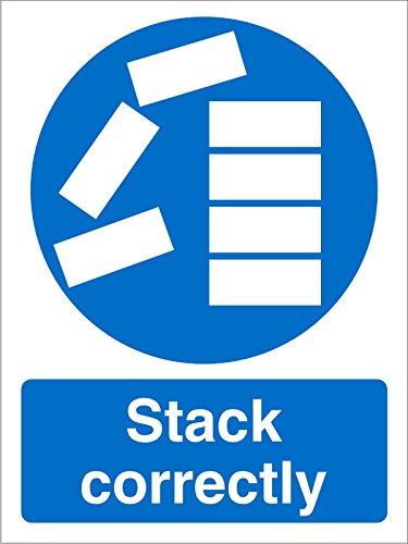 Mandatory Sign Stack Correctly vinyl 20 x 15 cm