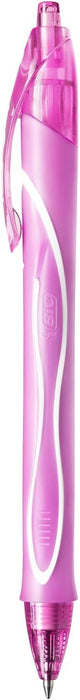 BIC Gel-ocity Quick Dry Gel Pen Pink Medium 0.30 mm Refillable Pack of 12