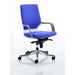 Dynamic Knee Tilt Visitor Chair Fixed Arms Xenon Stevia Blue Seat Without Headrest Medium Back