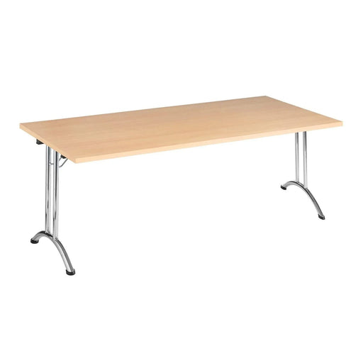 Nautilus Designs Folding Table Rectangular White Chrome 1,600 x 800 x 725 mm