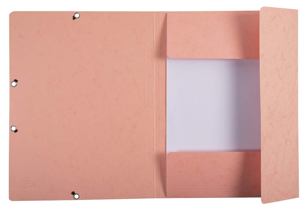 Exacompta Aquarel 3 Flap Folder A4 Mottled Pressboard Rubber Band 320 x 240 mm Coral Pack of 5