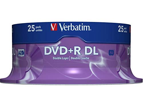 Verbatim DVD + R Double Layer Matt Silver 8x 8.5GB Spindle Pack of 25