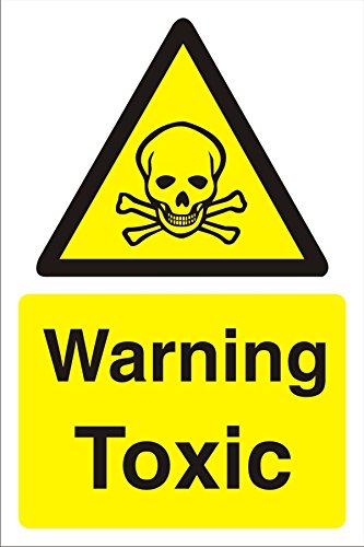 Warning Sign Toxic Fluted Board 60 x 40 cm