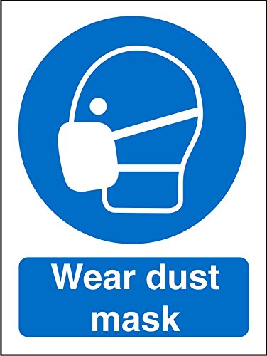 Mandatory Sign Wear Dust Mask Vinyl Blue, White 20 x 15 cm