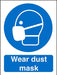 Mandatory Sign Wear Dust Mask Vinyl Blue, White 20 x 15 cm