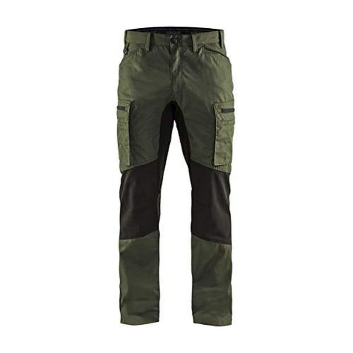 BLÅKLÄDER Trousers 14591845 Cotton, PL (Polyester) Army Green, Black Size 36R