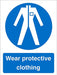 Mandatory Sign Wear Protective Clothing Plastic 20 x 15 cm