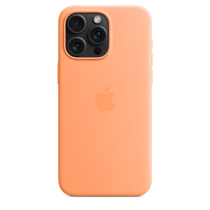 Apple - Back cover for mobile phone - MagSafe compatibility - silicone - orange sorbet - for iPhone 15 Pro Max