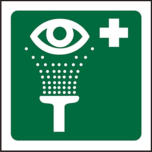 Mandatory Sign Eye Wash Plastic Green, White 20 x 20 cm