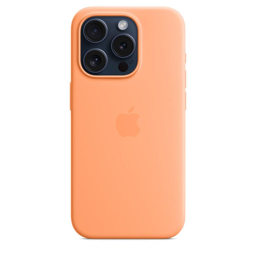 Apple - Back cover for mobile phone - MagSafe compatibility - silicone - orange sorbet - for iPhone 15 Pro