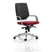 Dynamic Knee Tilt Visitor Chair Fixed Arms Xenon Black Back, Ginseng Chilli Seat, White Shell Without Headrest Medium Back