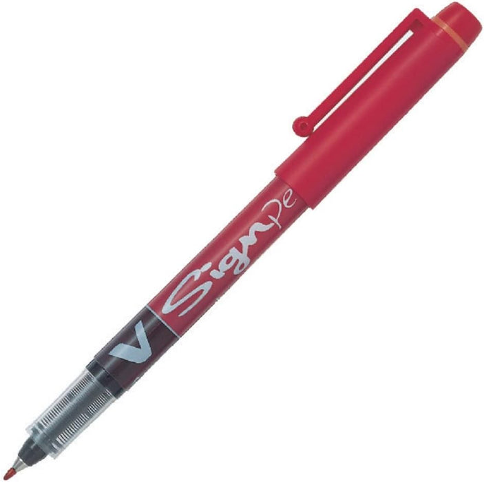 Pilot V Sign Pen Flüssigtinte 2,0 mm Spitze – Rot, 12er-Box