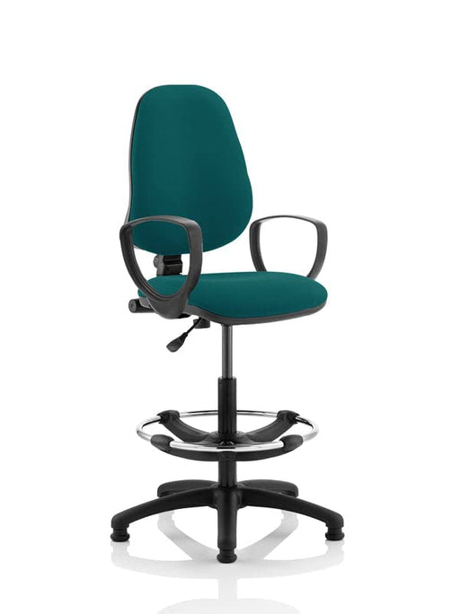 Dynamic Permanent Contact Backrest Task Operator Chair Loop Arms Eclipse I Maringa Teal Seat Without Headrest High Back