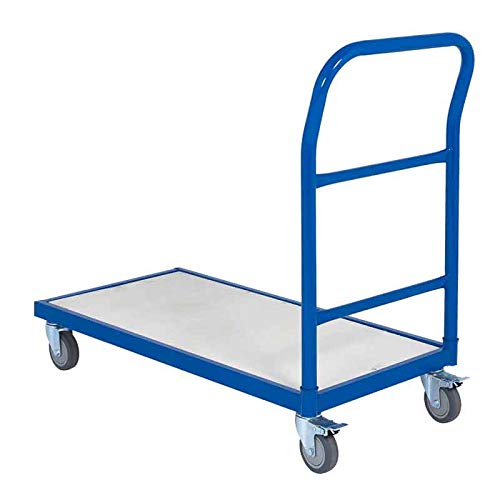 GPC Platform Truck Single Bar End with 4 Castors 250kg Capacity 490 x 900 x 990mm Blue