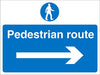 Site Sign Pedestrian Route with Right Arrow PVC 30 x 40 cm