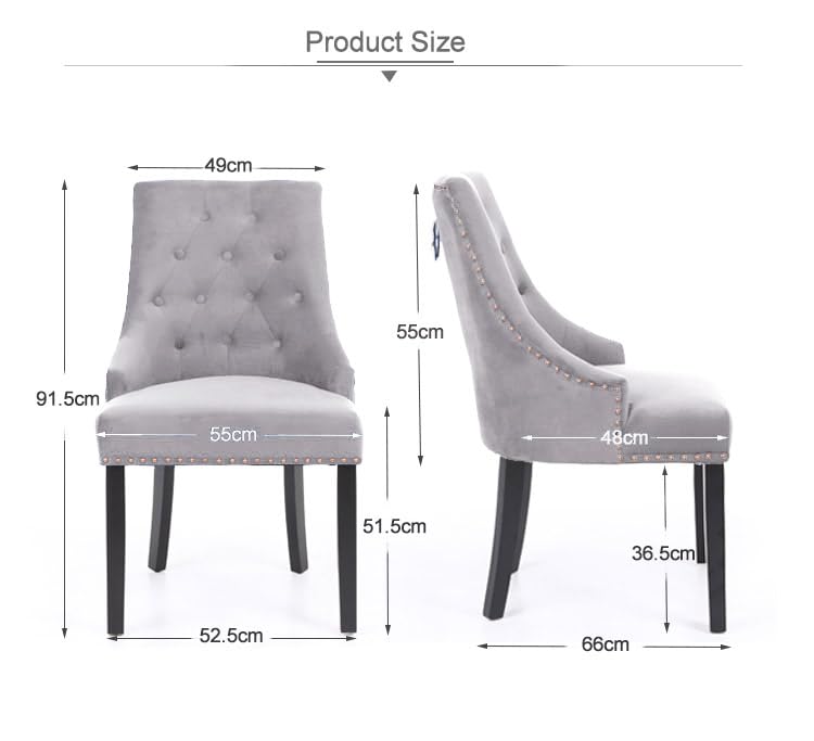 NEO Dining Chairs Non Height Adjustable Grey 2XKNOC-CHR-GREY 530 (W) x 660 (D) x 920 (H) mm Pack of 2