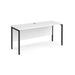 Rectangular Straight Desk White Wood H-Frame Legs Black Maestro 25 1600 x 600 x 725mm