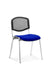 Dynamic Stacking Chair ISO Chrome Frame Mesh Back Stevia Blue Fabric Seat Pack of 4 Without Arms