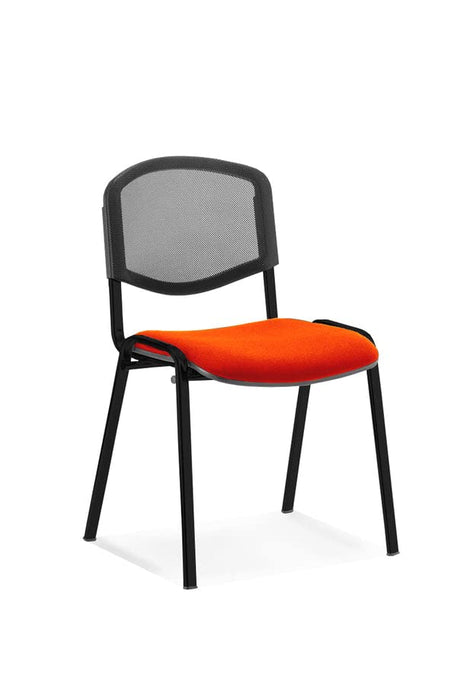 Dynamic Stacking Chair ISO Seat Tabasco Red Pack of 4 Without Arms Fabric