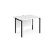 Rectangular Straight Desk White Wood H-Frame Legs Black Maestro 25 1000 x 800 x 725mm