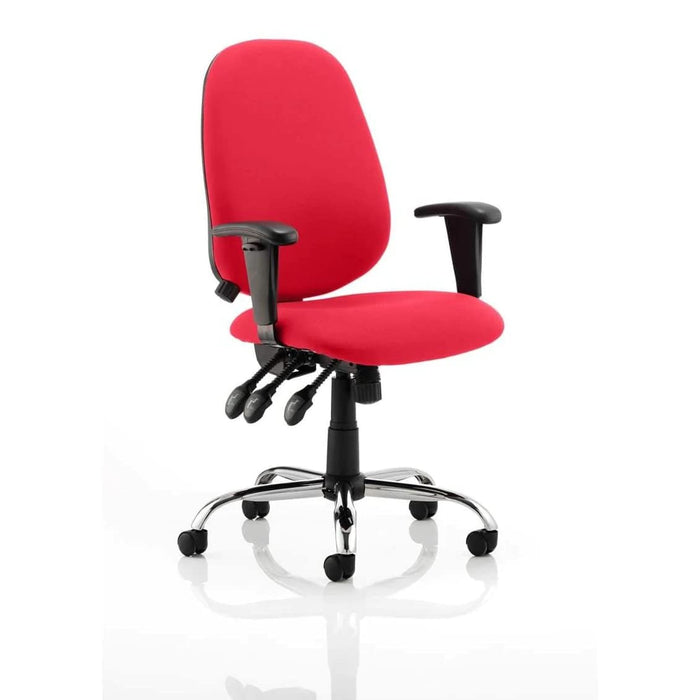 Dynamic Independent Seat & Back Task Operator Chair Bergamot Cherry Fabric Height Adjustable Arms Lisbon Without Headrest High Back