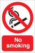 Prohibition Sign No Smoking PVC 20 x 30 cm