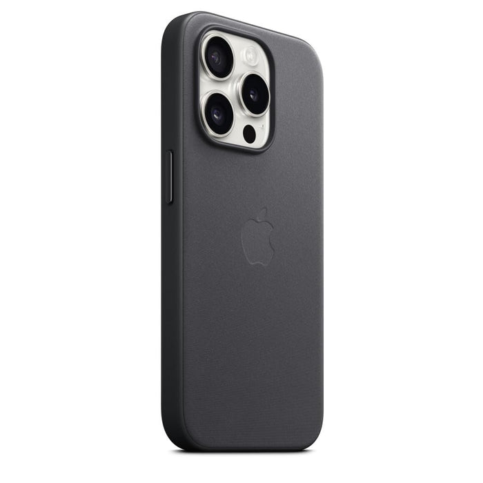 Apple - Back cover for mobile phone - MagSafe compatibility - FineWoven - black - for iPhone 15 Pro