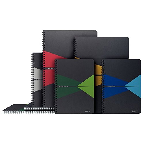 LEITZ Office Wirebound Notebook A5 Ruled Cardboard Assorted Perforated Pack of 5