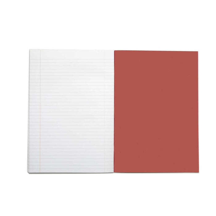 Rhino A4 Exercise Book 32 Page Feint Ruled 8mm With Margin Red (Pack 100) - VDU014-165-8