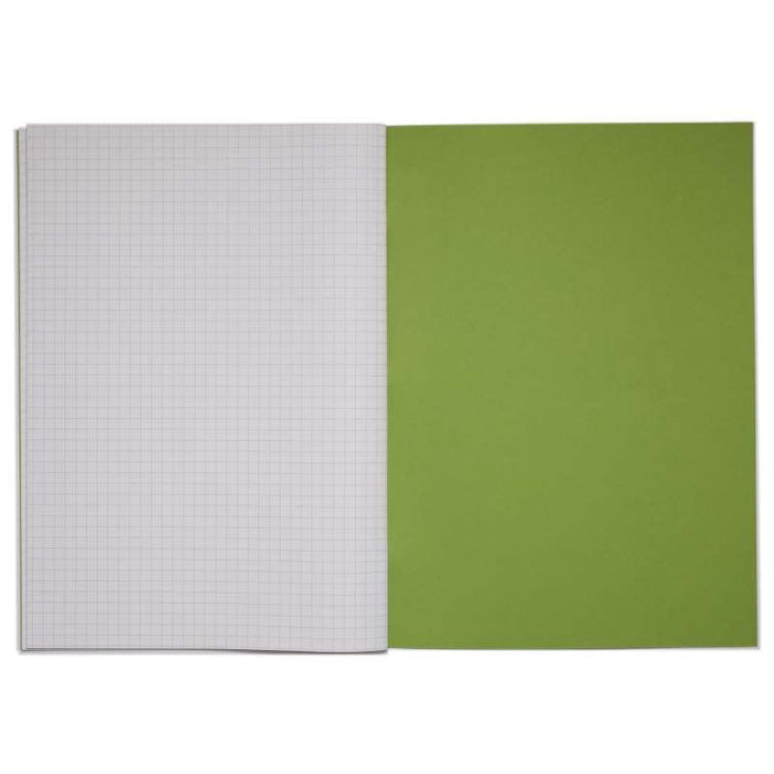 Rhino 13 x 9 A4+ Oversized Exercise Book 40 Page 7mm Squared Light Green (Pack 100) - VDU024-320-6