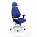 Dynamic Synchro Tilt Posture Chair Multi-Functional Arms Chiro Plus Ultimate Stevia Blue Seat With Adjustable Headrest High Back