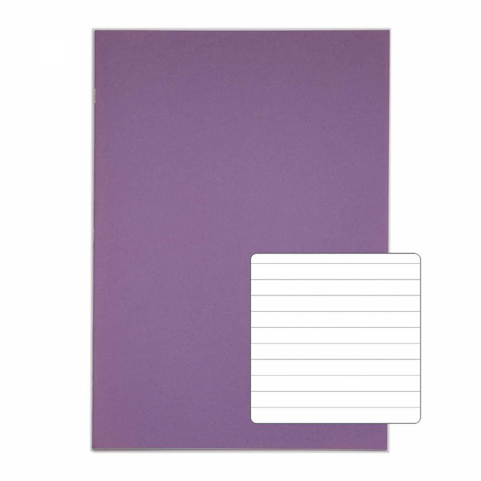 Rhino 13 x 9 A4+ Oversized Exercise Book 40 Page Ruled 8mm Purple (Pack 100) - VDU024-130-4