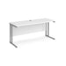 Rectangular Straight Desk Beech Wood Cantilever Legs Silver Maestro 25 1200 x 600 x 725mm