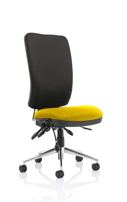 Dynamic Independent Seat & Back Task Operator Chair Without Arms Chiro Black Back, Senna Yellow Seat High Back