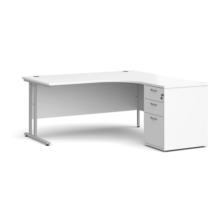 Dams International Desk with Pedestal EBS16RWH 1,600 x 1,626 x 725 mm