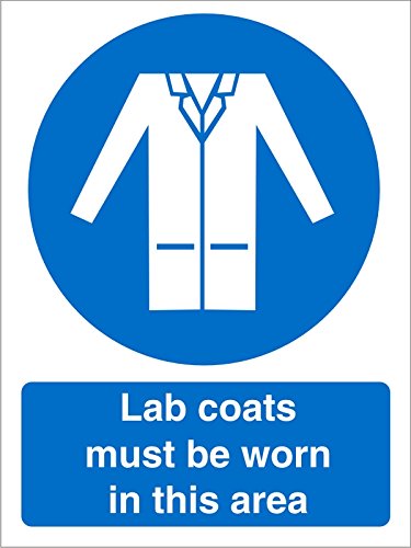 Mandatory Sign Lab Coats Must Be Worn in This Area Vinyl 30 x 20 cm