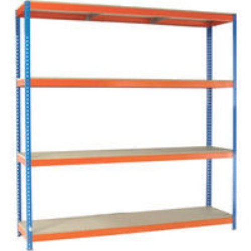 SLINGSBY Heavy Duty Boltless Chipboard with 4 Shelves 60 x 60 x 2500mm Blue & Orange