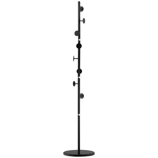 HOMCOM Coat Rack Marble,Steel Black 35 x 35 x 170 cm