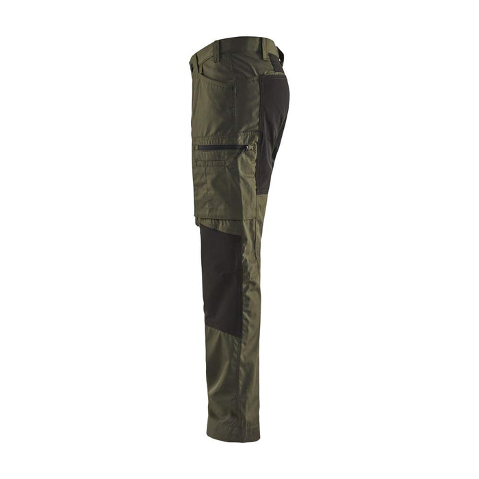 BLÅKLÄDER Trousers 14591845 Cotton, PL (Polyester) Dark Olive Green, Black Size 30R