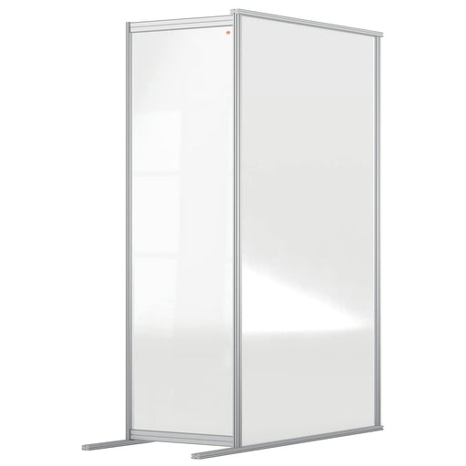 Nobo Freestanding Protective Room Divider Screen Extension Premium Plus 600 x 1800 x 600mm Aluminium, Plexiglass Acrylic Silver Anodised