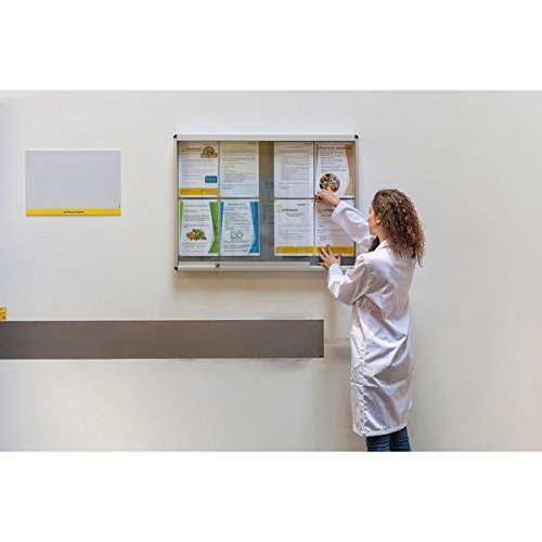 Bi-Office Exhibit Indoor Lockable Notice Board Magnetic 12 x A4 Wall Mounted 96.7 (W) x 92.6 (H) cm White