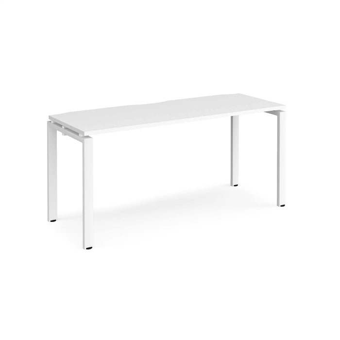 Rectangular Single Desk White Wood Straight Legs White Adapt II 1600 x 600 x 725mm