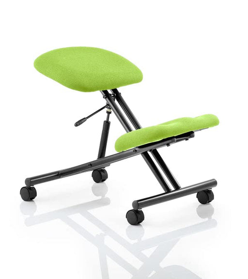 Dynamic Kneeling Stool Without Arms Kneeler Myrrh Green Seat, Black Frame Without Headrest Medium Back