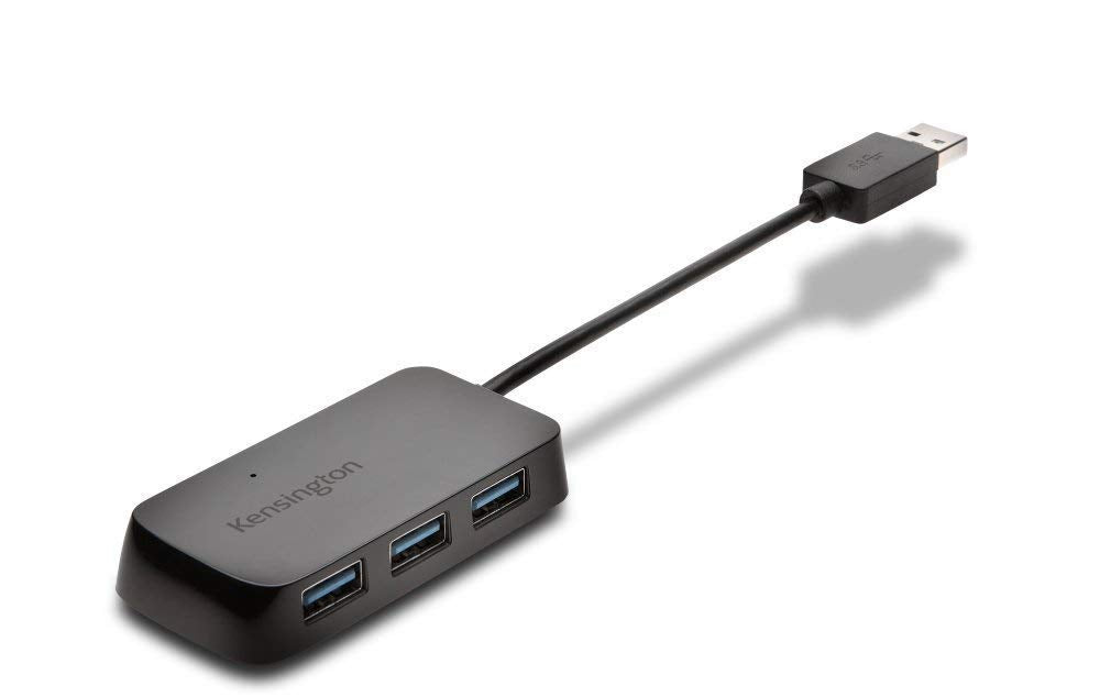 Kensington UH4000 4 x USB 3.0 Female to 1 x USB 1.1 Male Hub K39121EU 4 Ports Black