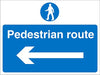 Site Sign Pedestrian Route with Left Arrow Fluted Board 30 x 40 cm