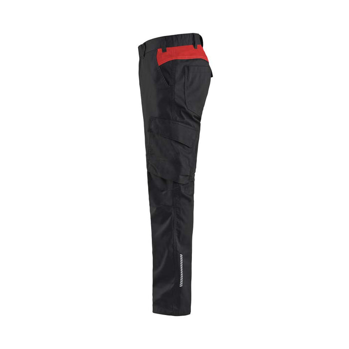 BLÅKLÄDER Trousers 14441832 Cotton, Elastolefin, PL (Polyester) Black, Red Size 55S