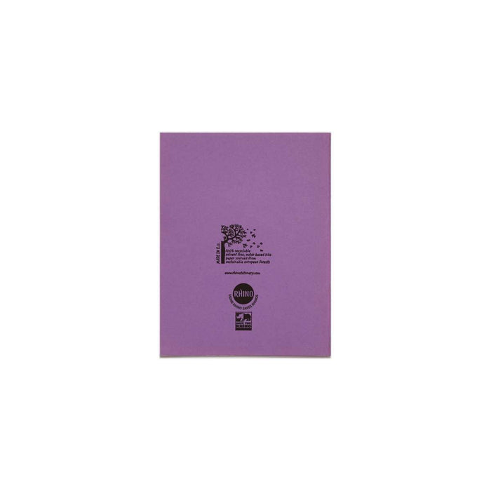 Rhino 9 x 7 Exercise Book 80 Page Ruled F8M Purple (Pack 100) - VEX554-300-6