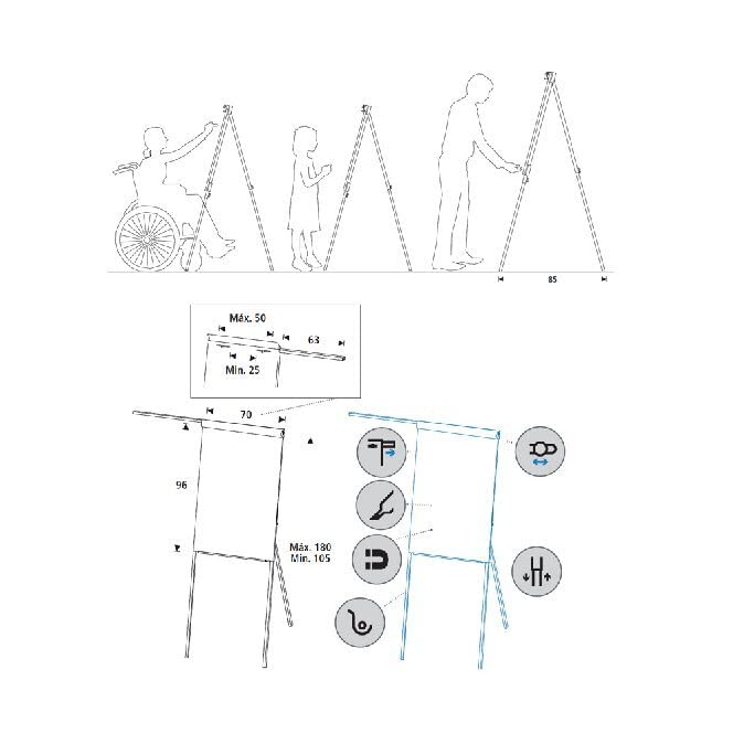 Rocada Visualline Mobile Magnetic Flipchart with Arm 700x1010mm - 610V19