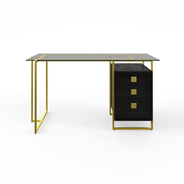 Alphason Desks AW21922 Black And Gold 1,410 (W) x 645 (D) x 755 (H) mm