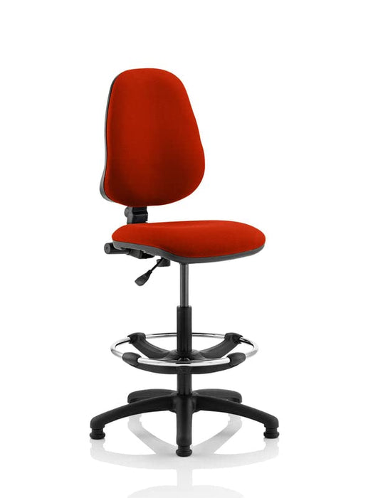 Dynamic Permanent Contact Backrest Task Operator Chair Without Arms Eclipse I Tabasco Red Seat High Back